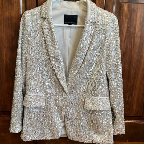 Champagne Soft Sequin Blazer - Picture 6 of 7